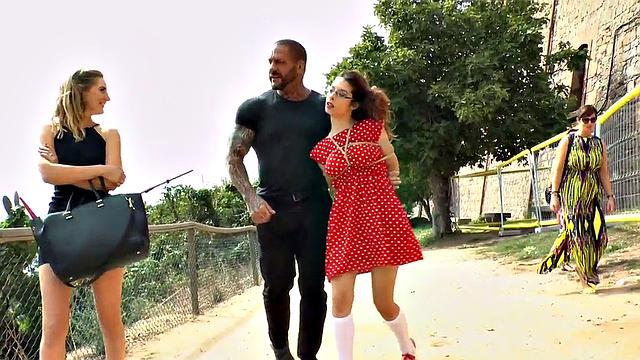 Outdoor fun ends up in a group orgy