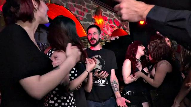 Slutty Latina fucked n facialized in front audience