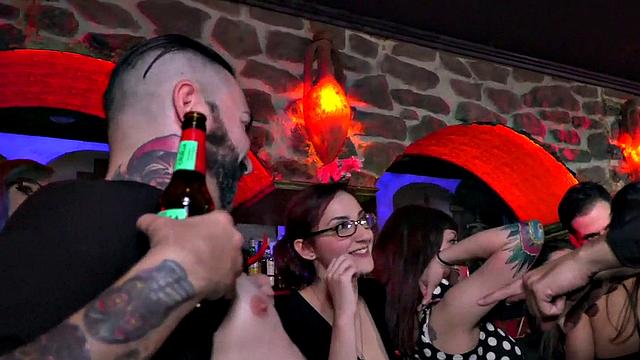 Slutty Latina fucked n facialized in front audience