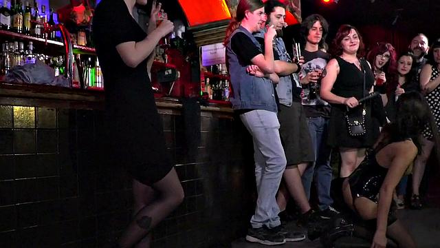 Slutty Latina fucked n facialized in front audience