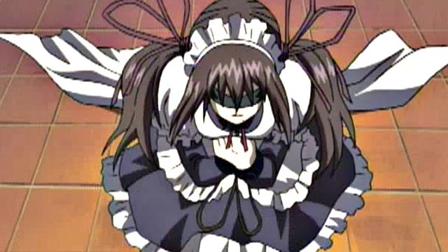 Dominated anime teen bleeds out her