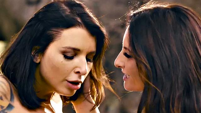 Watch these tattooed lesbians get kinky with outdoor massaging & pussy licking