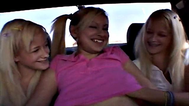 Milton Twins with small tits Threesome Masturbate