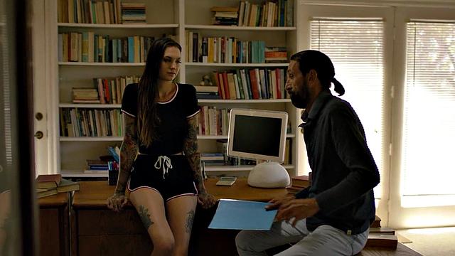 Tattooed stepdaughter pleasured by stepdad in forbidden affair