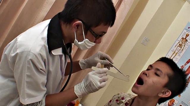 Asian 21yo doctor fucks skinny patient in hospital