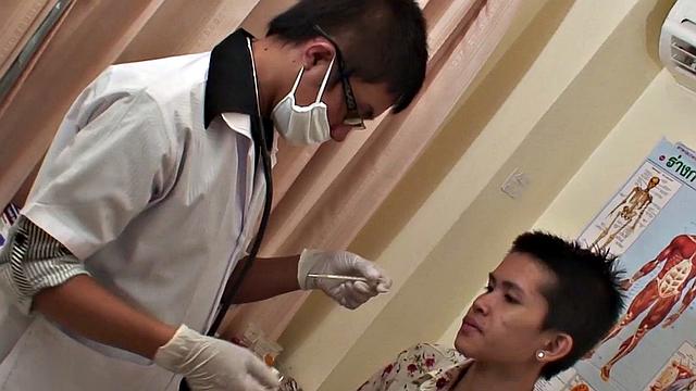 Asian 21yo doctor fucks skinny patient in hospital