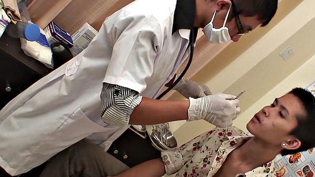 Asian 21yo doctor fucks skinny patient in hospital