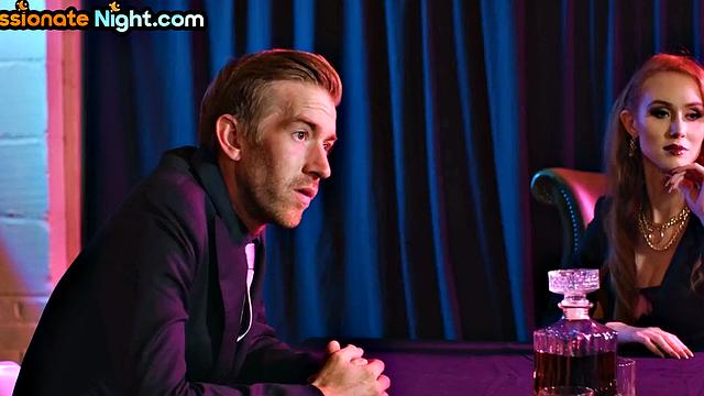 Bog-Titted Ginger Bae In Stockings Pussynailed By her Lover