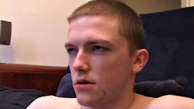 Axel takes his time stroking his stiff dick as he watches a porn video. He works his hand back and forth, teasing the length of his shaft.