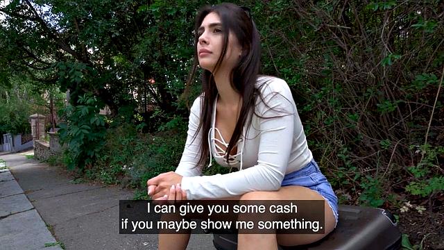 Public slut loves riding dick in outdoor POV before blowjob