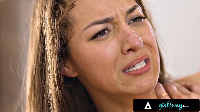 GIRLSWAY - Petite Alexis Taes Pussy Eating Pitch Makes Bella SQUIRM In Office Scissor Fest