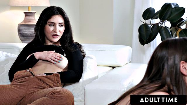 ADULT TIME - Petite Jane Wilde Horny Watching Couple Zariah Aura & Aften Opal Making Out