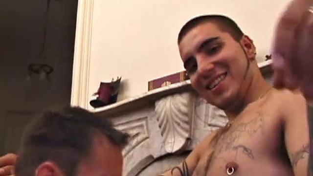 Rock Lee and Kent Stryker are quick to start beating off, and Rock seems eager to suck Kent's cock. After they've taken a moment to strip naked, Rock goes right back to work. Before long, Kent drops to his knees and returns the favor.