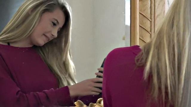 POV titted babe rides BFs cock after sucking him