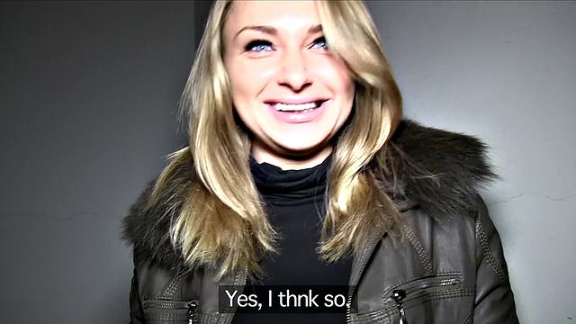 Hot blonde Russian babe moans loudly while getting pounded from behind