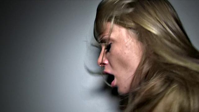 Hot blonde Russian babe moans loudly while getting pounded from behind