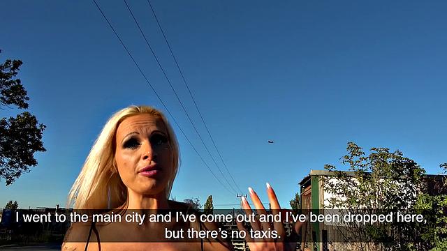 A busty blonde tease with her tight pussy in boots and dirty talk