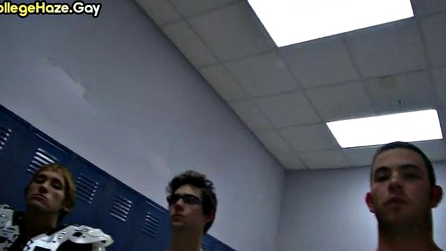 Locker room public fucked fraternity in front of voyeurs