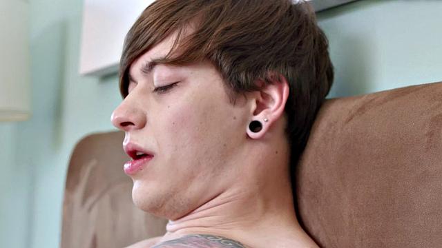 Amateur teases his body and masturbates for cumshot