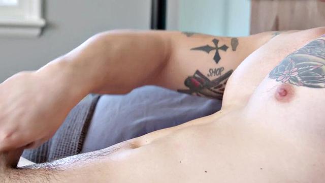 Amateur teases his body and masturbates for cumshot