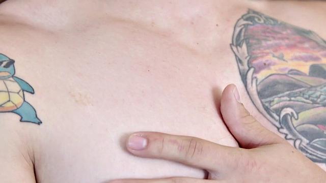 Amateur teases his body and masturbates for cumshot