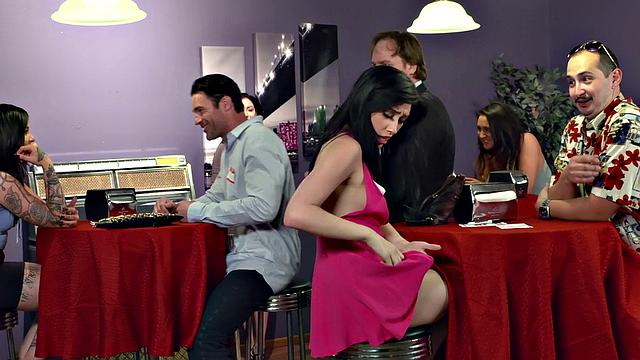 Watch these tattooed sluts go wild in reverse cowgirl fucking with their tongues and deepthroats