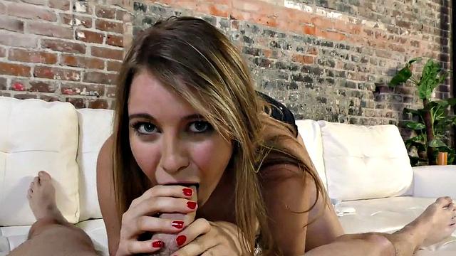 Real 21yo POV amateur sucks neighbor's cock in closeup