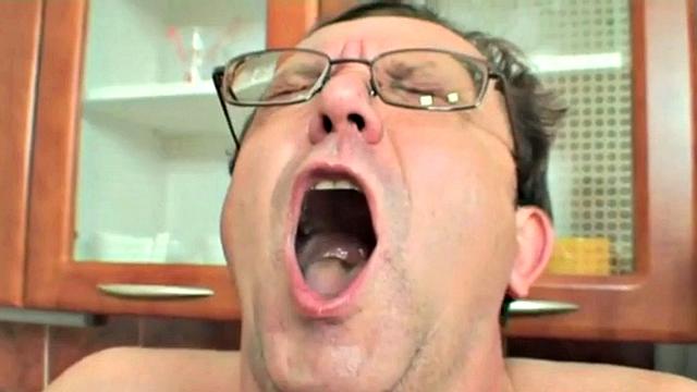 Old Men and Wife Threesome Fucking with Teen