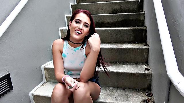 Leads to a steamy outdoor sexcapade with choker-wearing roadies