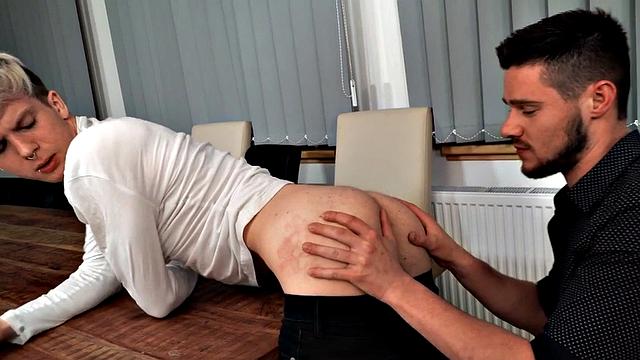 Gay stud fucks bottom in asshole in doggystyle