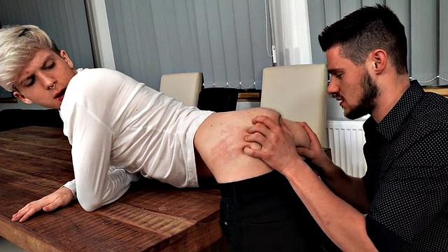 Gay stud fucks bottom in asshole in doggystyle