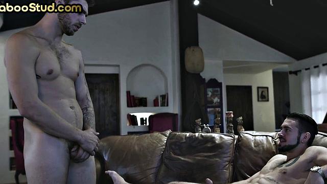 Lost straight guy sits on host's cock