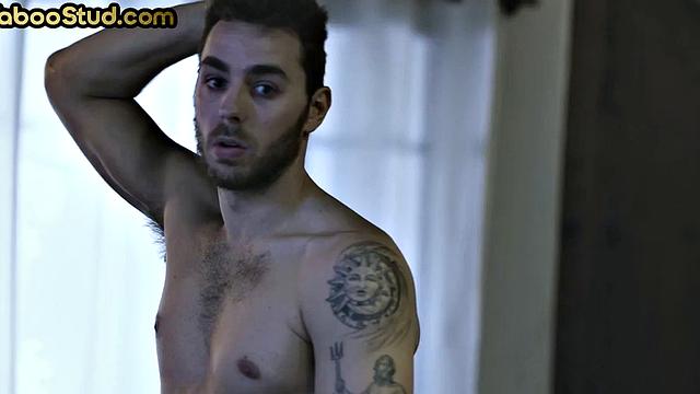 Lost straight guy sits on host's cock