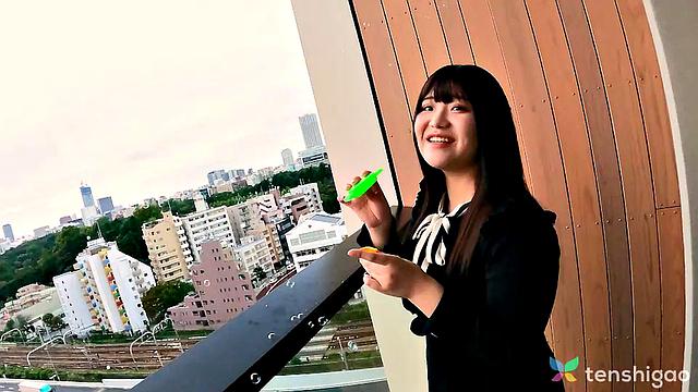 Madoka Watanabe is a student looking for some fun today at Tenshigao