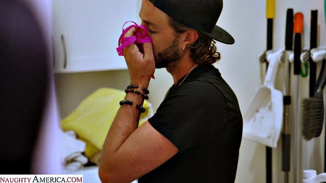 Hot Milf Jamie Michelle catches son's friend sniffing her panties, so she gives