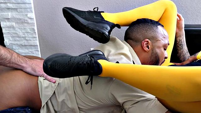 Babe sharing bisexual dick in threeway with bjs and sex