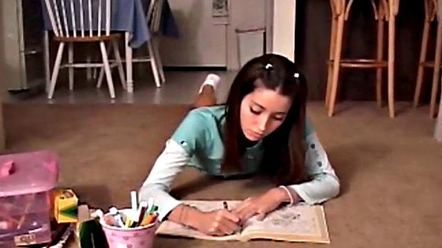 Teen pokes crayon in her tight little cunt