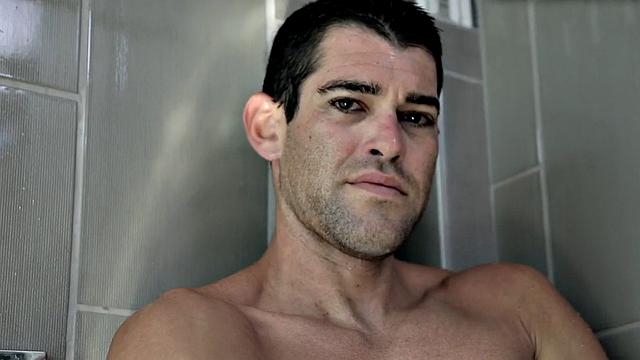 Amateur solo masturbates indoors after shower