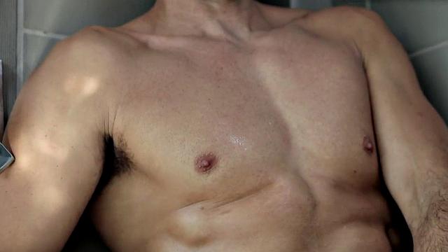 Amateur solo masturbates indoors after shower