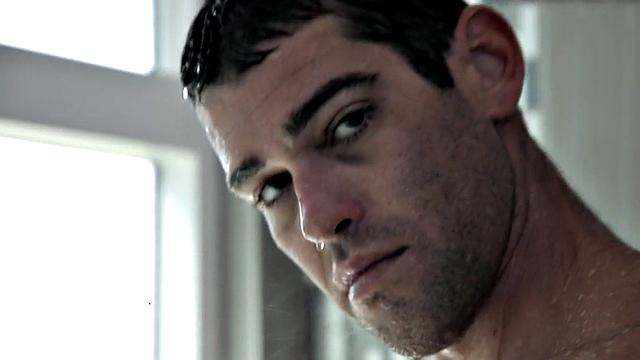 Amateur solo masturbates indoors after shower