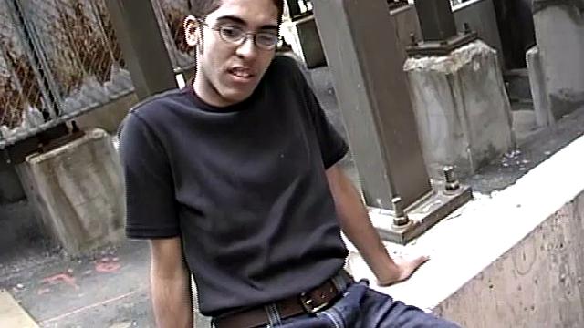 This skinny 19 year old nerd boy with a nasty mouth strips down and hops on the bed for a solo jack off. Zander Lee fingers himself, while stroking his cock, and after a nice long show he finally pumps out a load onto his tummy.