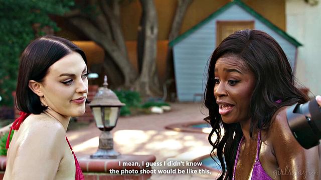 GIRLSWAY - Naughty Natalie Brooks Oils Up Nicole Kitt & Lucy Lotus For Hot Bikini Photoshoot