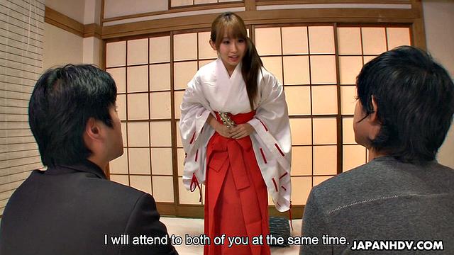 Yui Misaki is fucked by two suspicious men