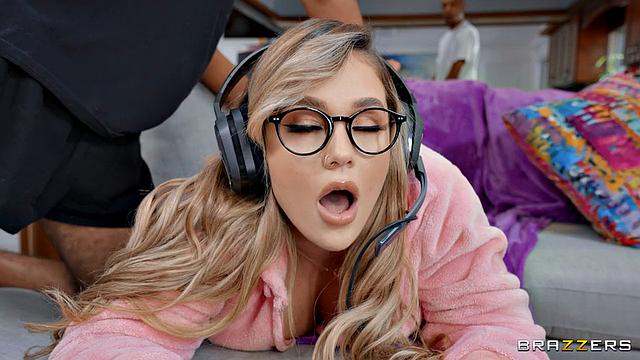 Cheating Gamer Distracted by Big Cock