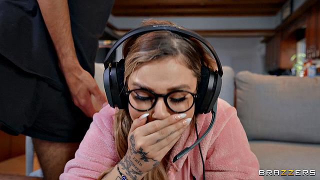 Cheating Gamer Distracted by Big Cock