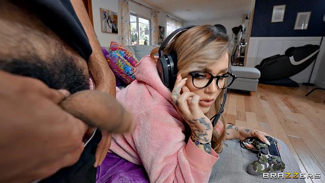 Cheating Gamer Distracted by Big Cock