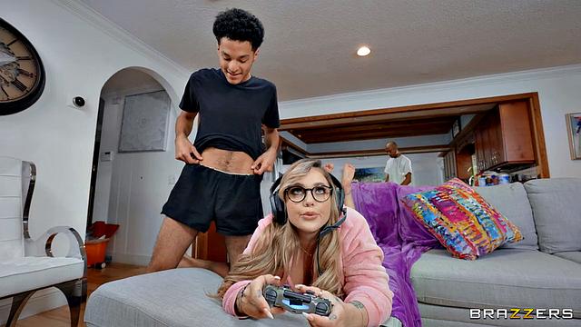 Cheating Gamer Distracted by Big Cock