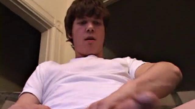 Matthew Matters wants a handjob, so he unzips his jeans and out pops that monster dick. He strokes himself before asking for help and pumps out a messy cum load onto his tummy, then licks it up.