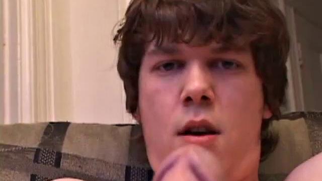 Matthew Matters wants a handjob, so he unzips his jeans and out pops that monster dick. He strokes himself before asking for help and pumps out a messy cum load onto his tummy, then licks it up.