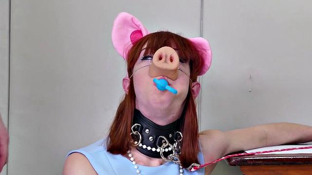 Degraded BDSM slave eats her doms ass